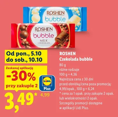 Czekolada bąbelkowa mleczna Roshen Bubble promocja w Lidl