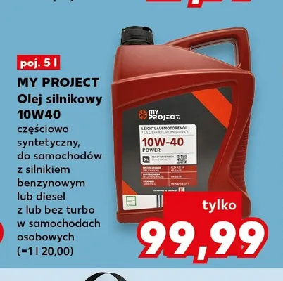Olej silnikowy My Project 10W40 promocja w Kaufland