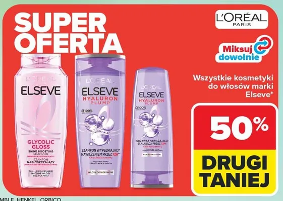 Wszystkie kosmetyki do włosów Elseve promocja w Carrefour Market
