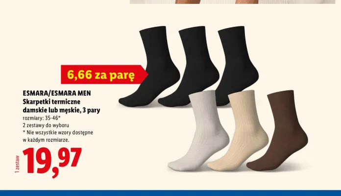 Skarpetki termiczne damskie 3-pak Esmara promocja w Lidl