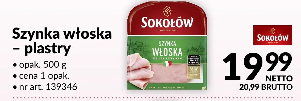 Szynka włoska - plastry promocja w Makro