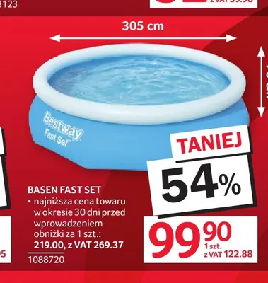 Basen Fast Set Bestway 305 cm promocja w Selgros