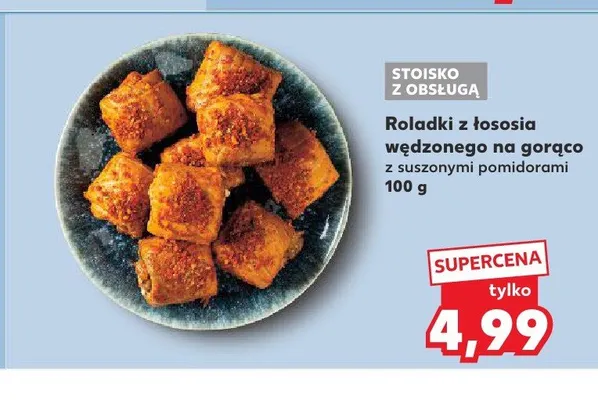 Roladki z łososia wędzonego na gorąco z suszonymi pomidorami promocja w Kaufland