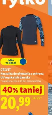 Koszulka do pływania z ochroną UV męska promocja w Lidl