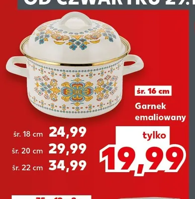 Garnek emaliowany śr. 18 cm promocja w Kaufland