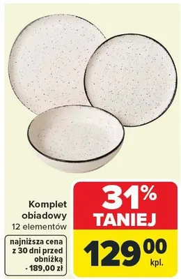 Komplet obiadowy 12 elementów promocja w Carrefour