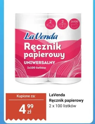 Ręcznik papierowy uniwersalny 2x100 listków promocja w Dino
