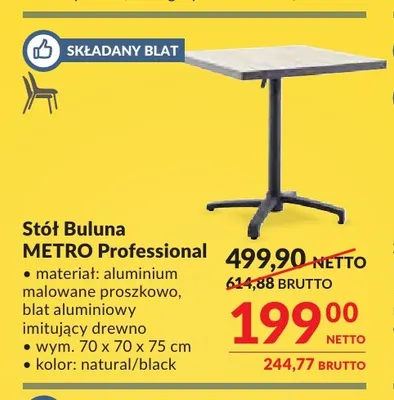 Stół Buluna Metro Professional promocja w Makro