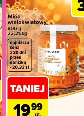 Miód wielokwiatowy Huzar promocja w Carrefour
