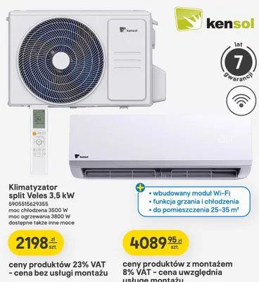 Klimatyzator split Veles 3,5kW promocja w Castorama