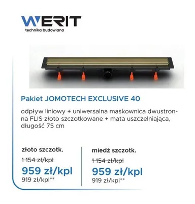 Pakiet JOMOTECH EXCLUSIVE 40 miedź szczotkowana promocja w Blu Salony Łazienek