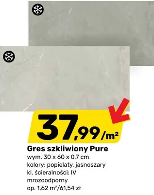 Gres szkliwiony Pure promocja w Bricomarche