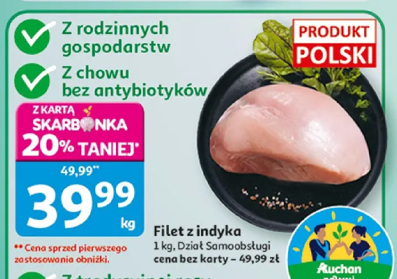 Filet z indyka, Dział Samoobsługi promocja w Auchan