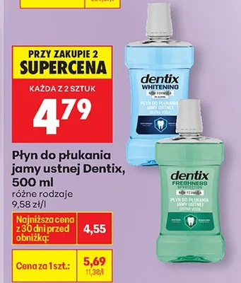 Płyn do płukania jamy ustnej różne rodzaje Dentix promocja w Biedronka