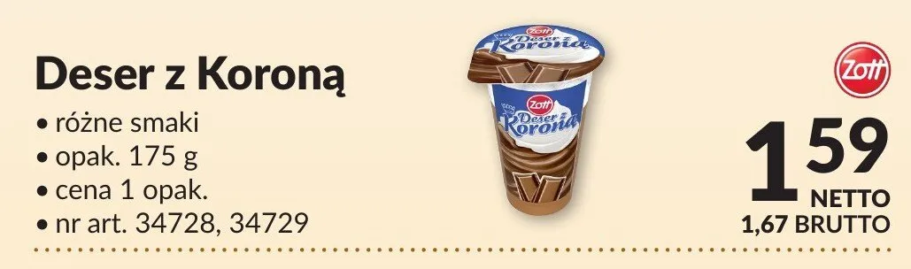 Deser z Korona różne smaki promocja w Makro