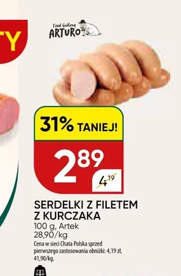 Serdelki z filetem z kurczaka Artek promocja w Chata Polska