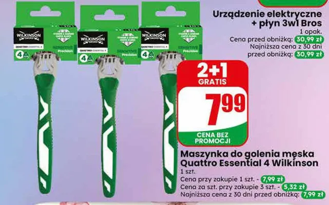 Maszynka do golenia męska Quattro Essential 4 Wilkinson promocja w Dino