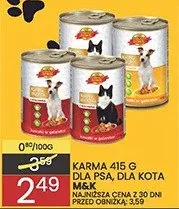 Karma 415g dla psa dla kota M&K promocja w Wafelek