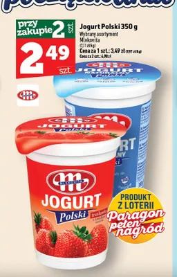 Jogurt Polski truskawka Mlekovita promocja w TOPAZ