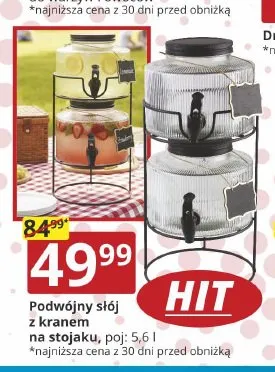 Podwójny słój z kranem na stojaku 5,6 l promocja w Prymus AGD