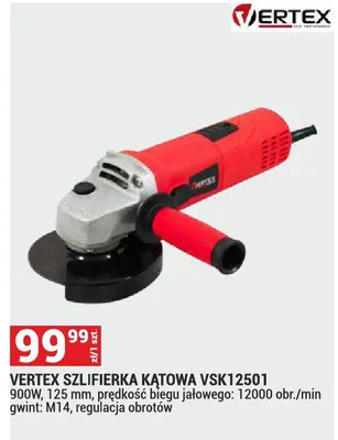Szlifierka kątowa Vertex VSK12501 900W 125mm promocja w Merkury Market