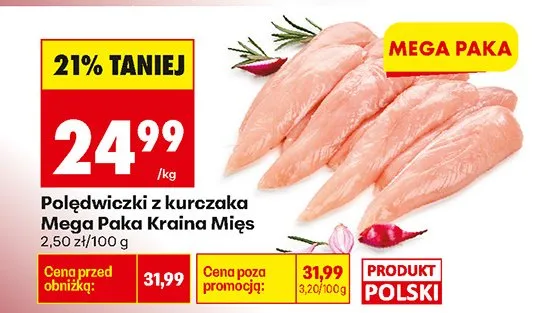Polędwiczki z kurczaka Mega Paka Kraina Mięs promocja w Biedronka