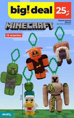 Pluszowa zawieszka Minecraft wys. 13 cm promocja w Dealz