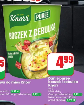 Danie puree boczek i cebulka Knorr promocja w Dino