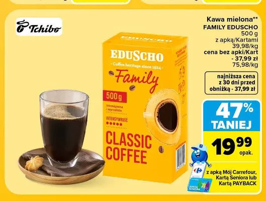 Kawa mielona Family Eduscho promocja w Carrefour