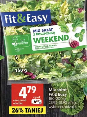 Mix sałat Fit & Easy 150-200g 23,95-31,93zł/kg wybrane rodzaje promocja w Delikatesy Centrum
