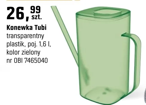 Konewka Tubi transparentny plastik promocja w OBI