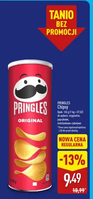 Chipsy oryginalne Pringles promocja w Aldi