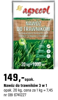 Nawóz do trawników 3 w 1 promocja w OBI