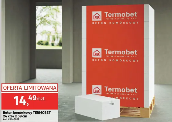 Beton komórkowy 24x24x59cm promocja w Leroy Merlin