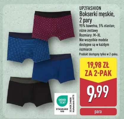 Bokserki męskie 2 pary promocja w Aldi