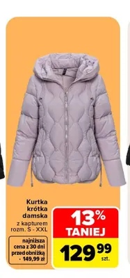 Kurtka krótka damska z kapturem promocja w Carrefour