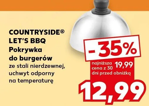 Pokrywka do burgerów Countryside Let's BBQ ze stali nierdzewnej uchwyt odporny na temperaturę promocja w Kaufland