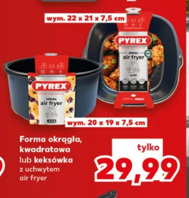Forma okrągła z uchwytem air fryer Pyrex promocja w Kaufland