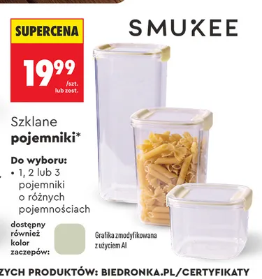 Szklane pojemniki Smukee promocja w Biedronka