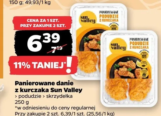 Panierowane danie z kurczaka podusze z skrzydełka promocja w Netto