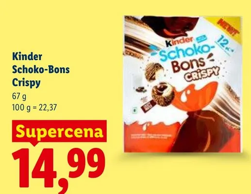 Schoko-Bons Crispy Kinder promocja w Lidl