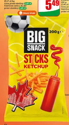 Chipsy ketchup Sticks Big Snack promocja w Dino