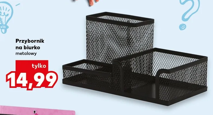 Przybornik na biurko metalowy promocja w Kaufland
