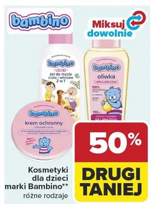 Kosmetyki dla dzieci marki Bambino różne rodzaje promocja w Carrefour