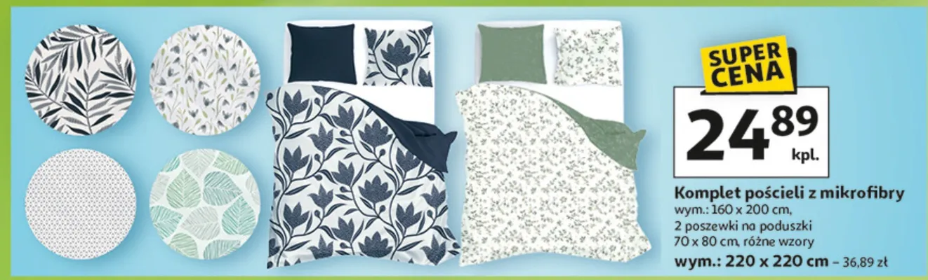 Komplet pościeli z mikrofibry promocja w Auchan