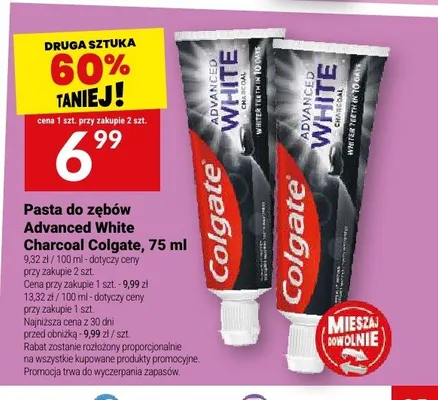 Pasta do zębów Colgate Advanced White Charcoal promocja w Twój Market