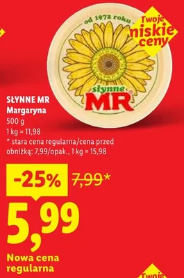 Margaryna SŁYNNE MR Słynne MR promocja w Lidl