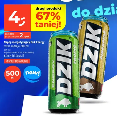 Napój energetyzujący Dzik Energy promocja w Dealz
