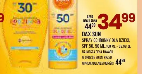 Spray ochronny dla dzieci SPF 50 Dax Sun promocja w Drogerie Natura