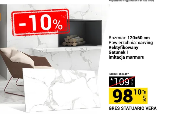 Gres Statuario Vera promocja w Merkury Market